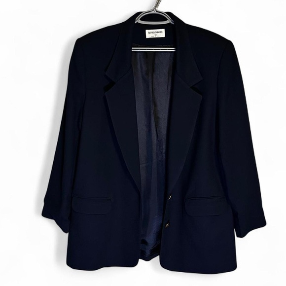 Alfred Dunner Women’s Blue Blazer Size 12 Made in USA – Padded Shoulders - Picture 1 of 6